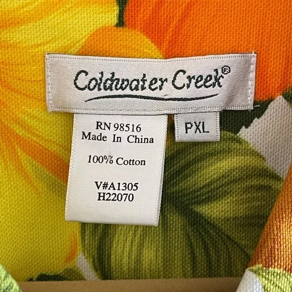 COLDWATER CREEK NWOTS RETRO 70S YELLOW FLOWER DENIM JACKET SZ XLP - Picture 11 of 13